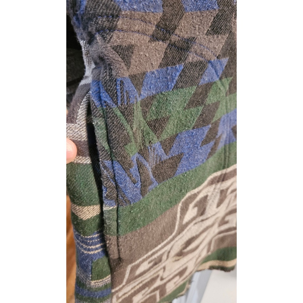 We The Free Free People Arizona Southwestern Geometric Oversized Henley Green S - Picture 4 of 5